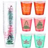 Nuogo 120 Pieces Merry Christmas Plastic Shot Glasses 2 oz Christmas Party Shot Cups Bulk Disposable Plastic Drinking Tasting Cups for Whiskey Xmas Party Supplies view 1