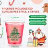 Nuogo 120 Pieces Merry Christmas Plastic Shot Glasses 2 oz Christmas Party Shot Cups Bulk Disposable Plastic Drinking Tasting Cups for Whiskey Xmas Party Supplies view 3