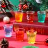 Nuogo 120 Pieces Merry Christmas Plastic Shot Glasses 2 oz Christmas Party Shot Cups Bulk Disposable Plastic Drinking Tasting Cups for Whiskey Xmas Party Supplies view 4