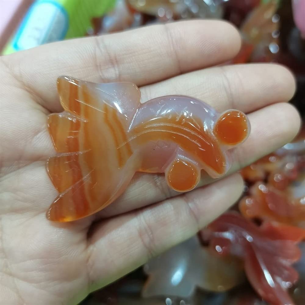 WGPHD Health & Household Natural Agate Goldfish Crystal Crystal Carved Animal Polished Gemstone Crystal Healing