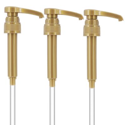 COODUM 3 Packs Coffee Syrup Pump Fits 750Ml Skinny Syrup Bottles, Pump Dispenser for Coffee Syrup Snow Cones, No Dripping, Ideal for Home Bar - Gold
