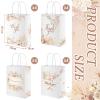 16 Pieces Thank You Gift Bags Floral Design 6 x 3 x 8 inches Flower Small Paper Bags with Handles Boho Favor Bags for Business Shopping Boutique Clothing Birthday Wedding Graduation Favors view 2