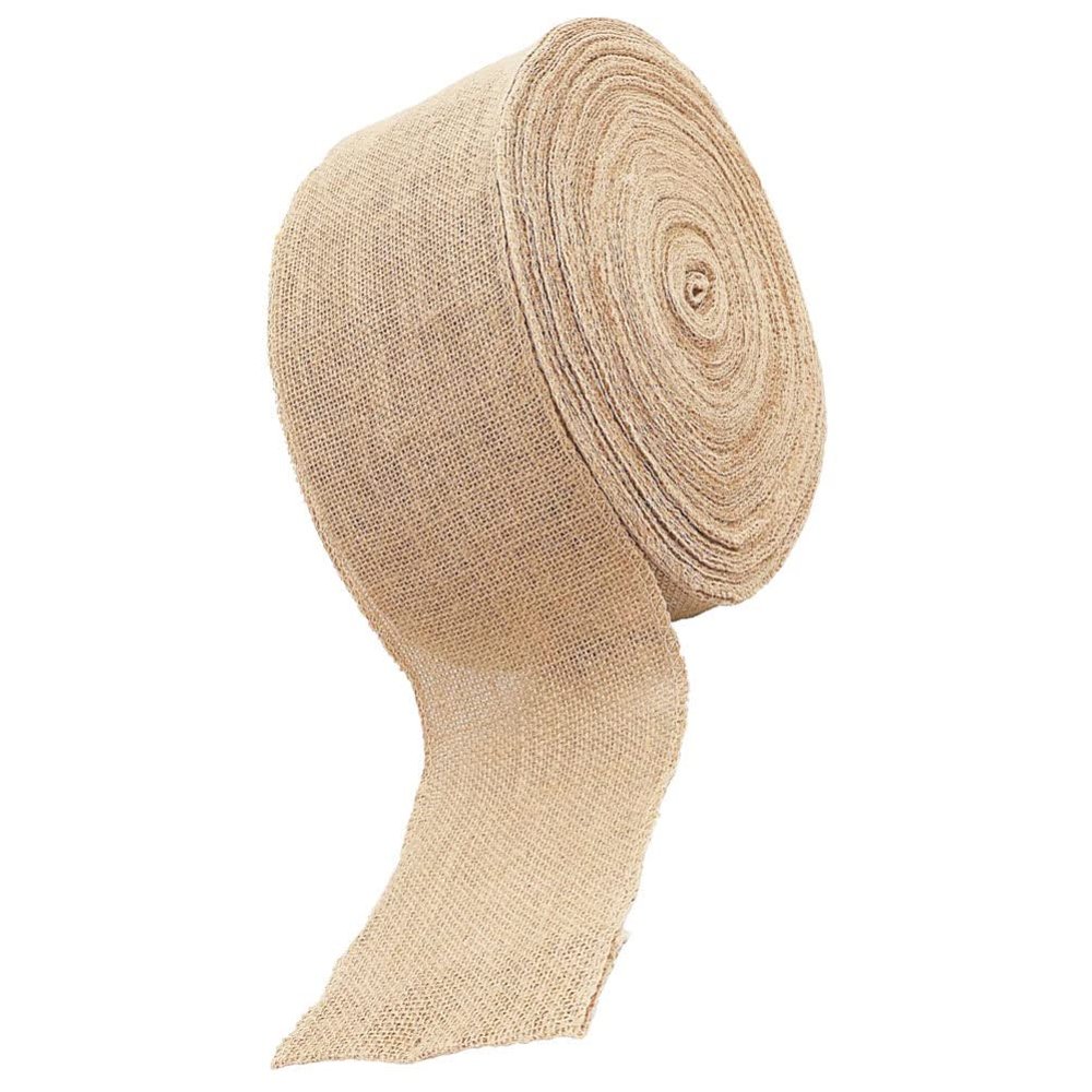 GANAZONO 1roll Wide Natural Jute Ribbon Decorative Wrapping Ribbon for Crafts Weddings Parties and Seasonal Decor