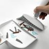 Dust pan, Mini Dustpan and Brush Set, Small Broom and Dustpan Set, Small Hand Broom and dust pan Set, Whisk Broom, Dust pan and Brush for Desk, Table, Home, Kitchen Necessities (Gray 2pcs) view 2