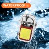 SUPRUS Waterproof 3 Modes of Flashlight Windproof Lighter Dual Arc Electric Rechargeable Dual Arc Plasma Lighter with Survival Emergency Whistle and Lanyard (Red) view 4