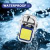 SUPRUS Waterproof 3 Modes of Flashlight Windproof Lighter Dual Arc Electric Rechargeable Dual Arc Plasma Lighter with Survival Emergency Whistle and Lanyard (Blue) view 4