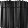 ALINK 100-Pack Black Flexible Drinking Straws, Plastic Disposable Bendy Straws - 7.75" x 0.23" view 1