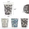 Clawsoff [300 Pack] 5 oz Mini Paper Cups, Small Mouthwash 5 OZ, Disposable Bathroom Cups, Paper Coffee Cups 5 Ounce for Bathroom, Supermarket, Birthday Party, Travel, Events, Picnic, BBQ (Paisley) view 2