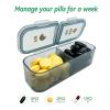 7-Day Pill case 2 Times a Day, Pill Organizer 2 Times a Day,Am Pm Daily Pill Case Travel Pill Organizer,Large Capacity Pill Organizer for Medicine Vitamin Fish,14 Cells 2 Times a Day Pill Organizer view 4