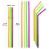 ALINK 100-PCS Neon Colored Flexible Drinking Straws, Plastic Disposable Bendy Straws - 7.75" x 0.23" view 2