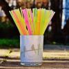 ALINK 100-PCS Neon Colored Flexible Drinking Straws, Plastic Disposable Bendy Straws - 7.75" x 0.23" view 3