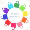 SPERPAND 60 Pieces Non-Woven Gift Bags, Treat Tote Bag with Handles, 10 Colors Party Favor Bags for Baby Shower, Birthday, Rainbow Party Supplies view 2