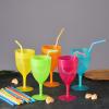 ALINK 100-Pack Solid Colors Flexible Drinking Straws, Plastic Disposable Bendy Straws - 7.75" x 0.23" view 4