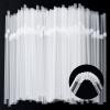 ALINK 100-Pack Clear Flexible Drinking Straws, Plastic Disposable Bendy Straws - 7.75" x 0.23" view 1