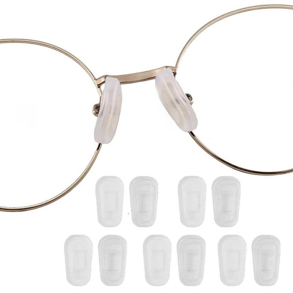 OPUGIT Eyeglass Nose Pad Covers, Slip-on Silicone Nose Pad for Glasses, Soft Eyeglass Repair Kit with Nose Piece Pads, Anti-Slip Eyewear Protective Covers Nose Bridge Pads(White,5 Pairs)