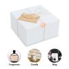 YUEFANBOX 12 Pack White Gift Boxes, 8x8x4in, with Lids, 80ft Twine, Stickers & Tape, Easy Assemble for Bridesmaid Proposal, Wedding, Party Favors view 3