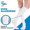 (3 Pairs) Made in USA - Compression Socks for Nurses & Pregnant Women 20-30mmHg with Circulation - Cotton Knee Hi for Men & Woman with Closed Toe - White, X-Large view 3