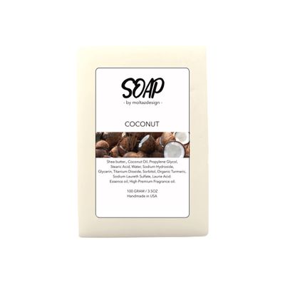 Coconut handmade soap | 3.5oz | Sweet, and fresh at the same time. Bestselling soap. For sensitive and dry skin.