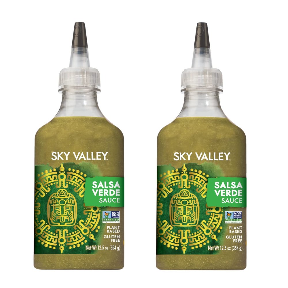 Sky Valley Salsa Verde Sauce - Green Salsa Verde, Medium Heat, Green Hot Sauce, Keto, Gluten Free, Vegan, Non-GMO - 12.5 Oz (Pack of 2)