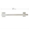 12-inch Coronado Designer Straight Bathroom Shower Grab Bar with Decorative Square Flanges, Polished view 2