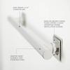 12-inch Coronado Designer Straight Bathroom Shower Grab Bar with Decorative Square Flanges, Polished view 4