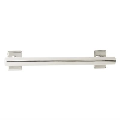 24-inch Coronado Designer Straight Bathroom Shower Grab Bar with Decorative Square Flanges, Polished