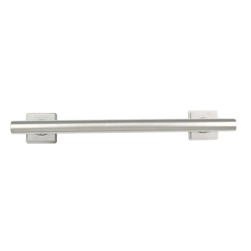 24-inch Coronado Designer Straight Bathroom Shower Grab Bar with Decorative Square Flanges, Satin