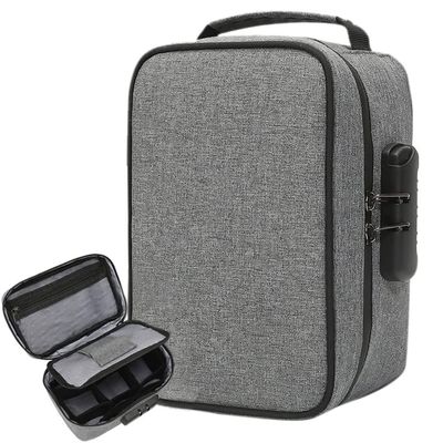 A2B Smell Proof Bag with Combination Lock Large Odor Proof Storage Case Container with Removable Compartments Smell Proof Stash Bag File Organizer for Home Travel A2B(grey)