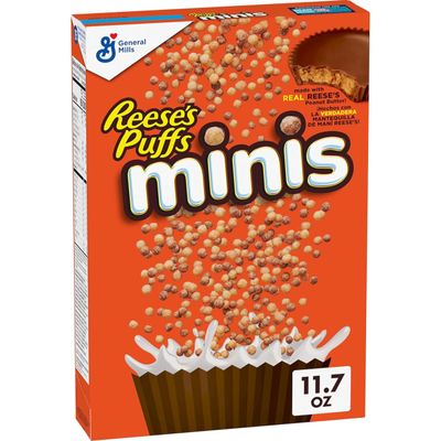 Reese's Puffs Minis Breakfast Cereal, Chocolate Peanut Butter Cereal, 11.7 OZ