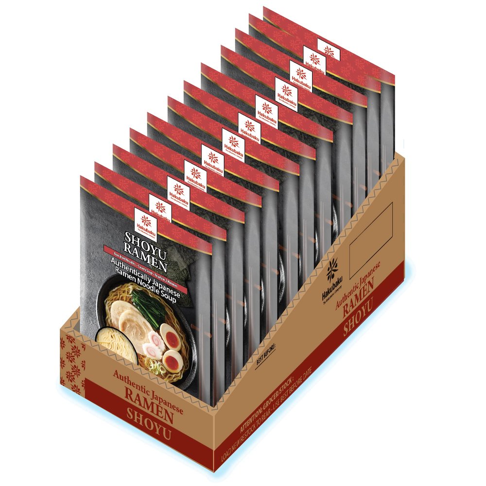 Hakubaku Authentic Japanese Ramen Noodles (Shoyu, 12 PACK)
