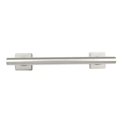 12-inch Coronado Designer Straight Bathroom Shower Grab Bar with Decorative Square Flanges, Satin