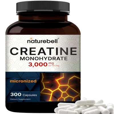 Creatine Monohydrate Capsules 3,000mg Per Serving, 300 Count | Micronized, Unflavored Creatine Pills | Pre-Workout & Muscle Strength Support | Easy to Swallow, Filler-Free | 50 Servings