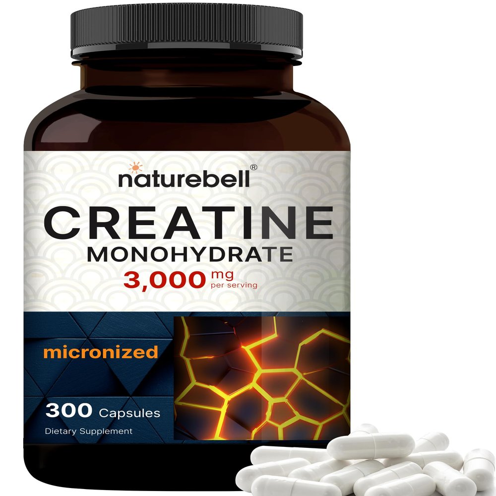 Creatine Monohydrate Capsules 3,000mg Per Serving, 300 Count | Micronized, Unflavored Creatine Pills | Pre-Workout & Muscle Strength Support | Easy to Swallow, Filler-Free | 50 Servings