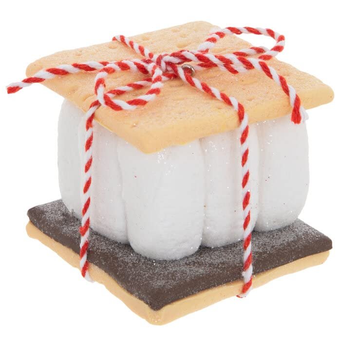 S'Mores White Marshmallows with Chocolate Christmas Tree Ornament Peppermint Threads Great Gift Idea Holiday Decoration Marshmallows Lovers
