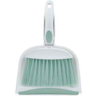 Broom Dustpan Brush Small Dust pan: Small Broom and Dustpan Set Mini Dust pan and Brush Set for Desk, Home, Camping Tent (Light Green)