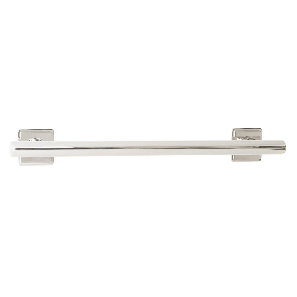 18-inch Coronado Designer Straight Bathroom Shower Grab Bar with Decorative Square Flanges, Polished
