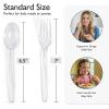 [200 Count] Disposable Plastic Silverware, Heavy Duty Forks and Spoons Set, Durable Plastic Utensils Cutlery Set for for Parties, Picnics, Big Event, Daily Use - Bpa free view 2