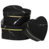 OUNONA Nesting Boxes 3pcs Marble Heart Shaped Paper Boxes Arrangement Flowery Hat Paper Box with Lid Packaging Box for Proposal Wedding Birthday Black Heart Shaped Box view 1