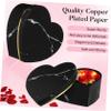 OUNONA Nesting Boxes 3pcs Marble Heart Shaped Paper Boxes Arrangement Flowery Hat Paper Box with Lid Packaging Box for Proposal Wedding Birthday Black Heart Shaped Box view 3