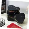 OUNONA Nesting Boxes 3pcs Marble Heart Shaped Paper Boxes Arrangement Flowery Hat Paper Box with Lid Packaging Box for Proposal Wedding Birthday Black Heart Shaped Box view 4