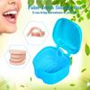 Denture Bath Box Cup Container Case, Complete Clean Care for Dentures, Clear Braces, False Teeth, Mouth Guard, Night Guard & Retainers,Traveling (Black & White) view 3