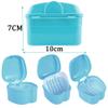 Denture Bath Box Cup Container Case, Complete Clean Care for Dentures, Clear Braces, False Teeth, Mouth Guard, Night Guard & Retainers,Traveling (Black & White) view 4