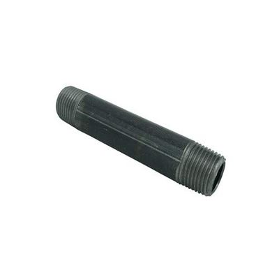4" Black Pipe 1/2" x 4" Malleable Cast Iron Pipe Nipple, Pre Cut Connectors, Fits Standard Half Inch Black Threaded Pipes Nipples and Fittings, Vintage DIY Furniture 15073-10PK !-NPF-SL