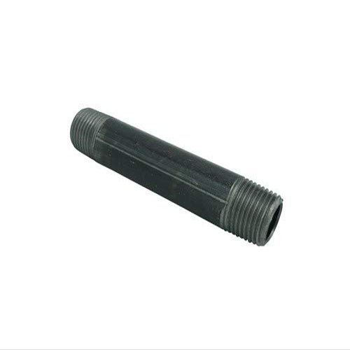 4" Black Pipe 1/2" x 4" Malleable Cast Iron Pipe Nipple, Pre Cut Connectors, Fits Standard Half Inch Black Threaded Pipes Nipples and Fittings, Vintage DIY Furniture 15073-10PK !-NPF-SL