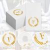 200 Pack Monogrammed Disposable Napkins Gold Foil Letter F Guest Napkins Initial Disposable Hand Paper Towels for Wedding Engagement Baby Shower Party Home Kitchen Bathroom Dinner Decorative Towels view 4
