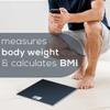 Beurer GS435B Glass Bluetooth Scale for Body Weight with BMI Composition Measurement, Smart Digital Bathroom Scales Connects with Health App Analyzer, Weigh in Kg and Lbs, Black view 2