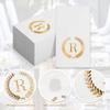 200 Pack Monogrammed Disposable Napkins Gold Foil Letter R Guest Napkins Initial Disposable Hand Paper Towels for Wedding Engagement Baby Shower Party Home Kitchen Bathroom Dinner Decorative Towels view 4