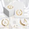 200 Pack Monogrammed Disposable Napkins Gold Foil Letter A Guest Napkins Initial Disposable Hand Paper Towels for Wedding Engagement Baby Shower Party Home Kitchen Bathroom Dinner Decorative Towels view 4