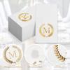 200 Pack Monogrammed Disposable Napkins Gold Foil Letter M Guest Napkins Initial Disposable Hand Paper Towels for Wedding Engagement Baby Shower Party Home Kitchen Bathroom Dinner Decorative Towels view 4