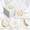 200 Pack Monogrammed Disposable Napkins Gold Foil Letter W Guest Napkins Initial Disposable Hand Paper Towels for Wedding Engagement Baby Shower Party Home Kitchen Bathroom Dinner Decorative Towels view 4